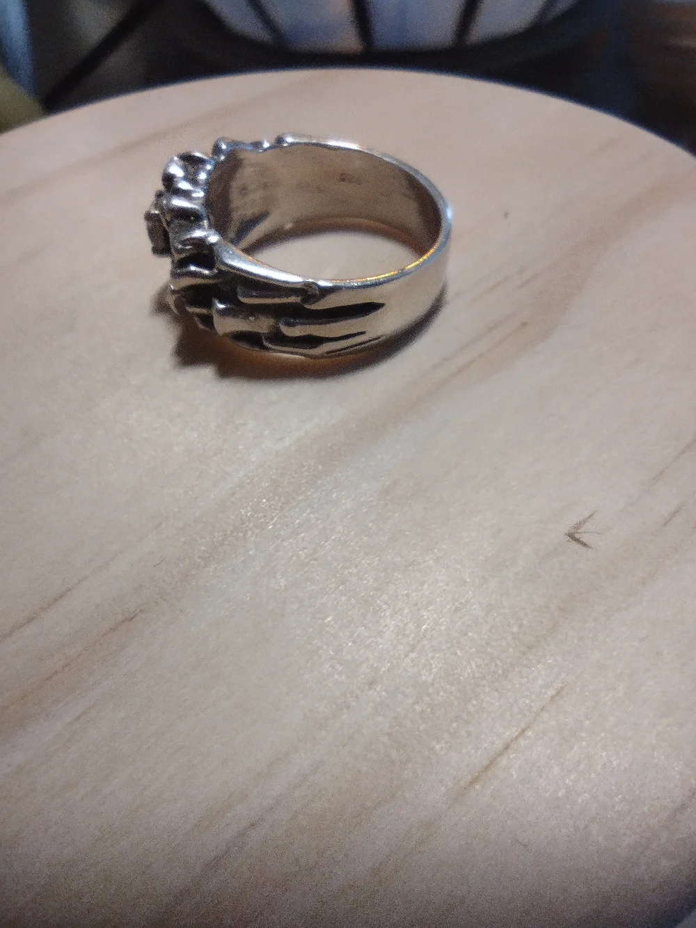 Vintage Sterling Silver Nugget With Mother Of Pearl  Ring Size 7